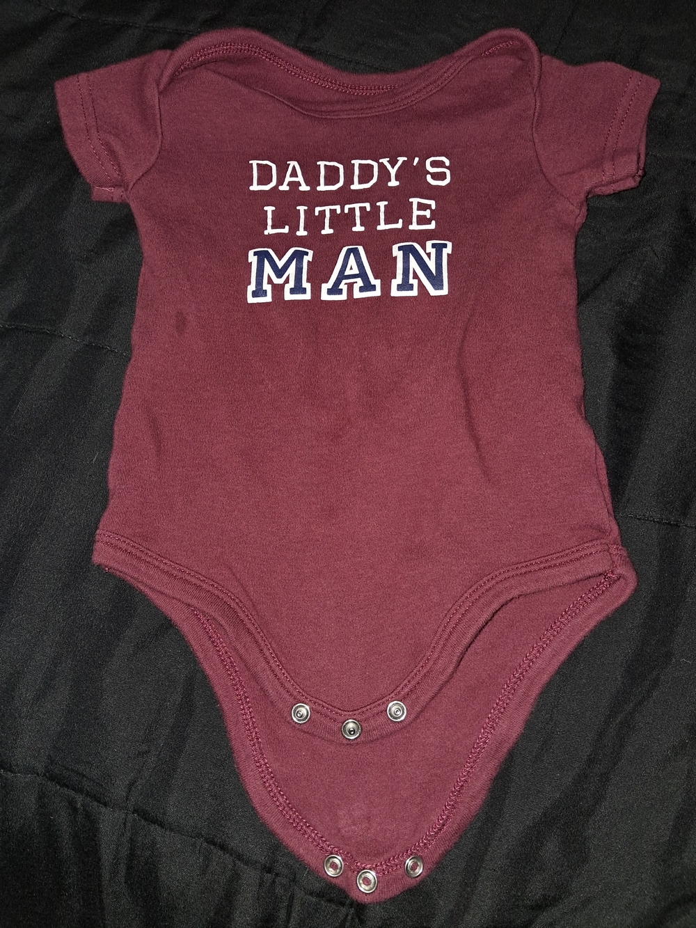 Hudson Baby Burgundy 'Daddy's Little Man' One-Piece Bodysuit